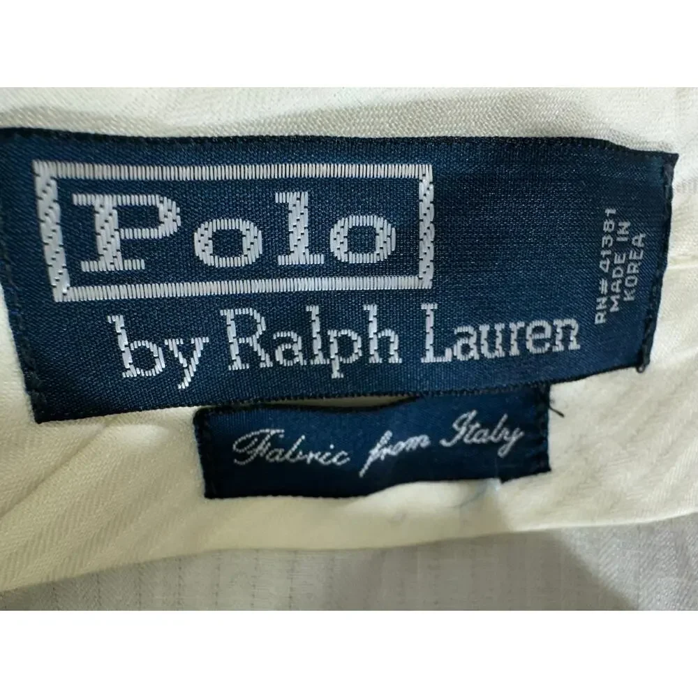 Polo Ralph Lauren Mens‎ Pants Size 38x27 Gray Wool Blend High Rise Italy